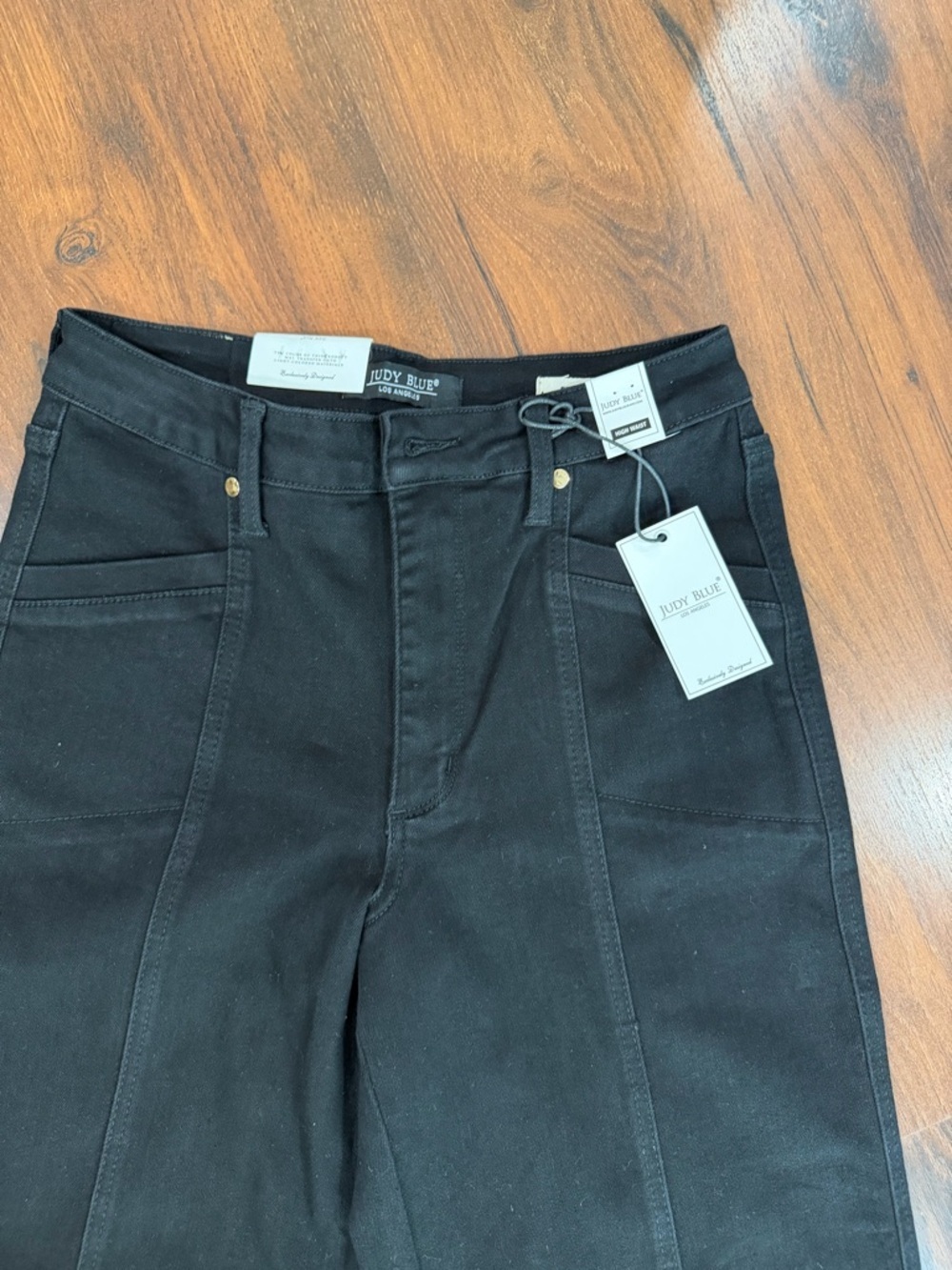 NWT Judy Blue High Waisted Retro Wide Leg Black Denim Jeans Sz 7/28 - Picture 6 of 16